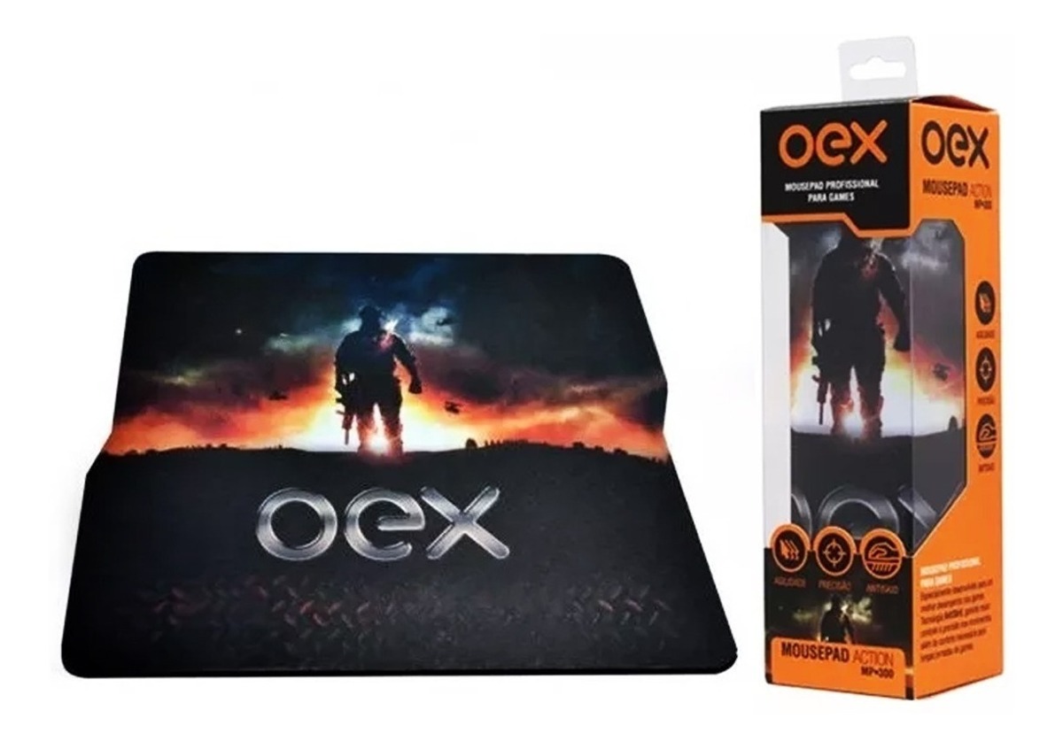 mouse pad gamer action mp300 preto 287x244mm 51.1200oex